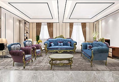 Opulent Odyssey 7 seater sofa set plus coffee table
