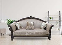 7 seater brown finish Antique sofa set plus coffee table