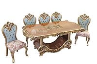 Blue v-top antique dining set