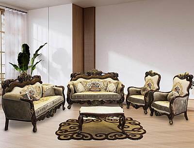Bow brown antique 7 seater sofa set plus coffee table