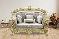 Curved golden crown 7 seater sofa set plus coffee table