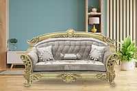 Curved golden crown 7 seater sofa set plus coffee table