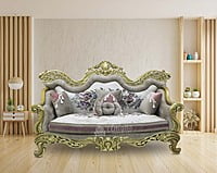 Antique hardwood gold 7 seater sofa set plus coffee table