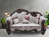 Curly brown 7 seater Antique sofa set plus coffee table