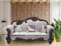 Curly brown 7 seater Antique sofa set plus coffee table